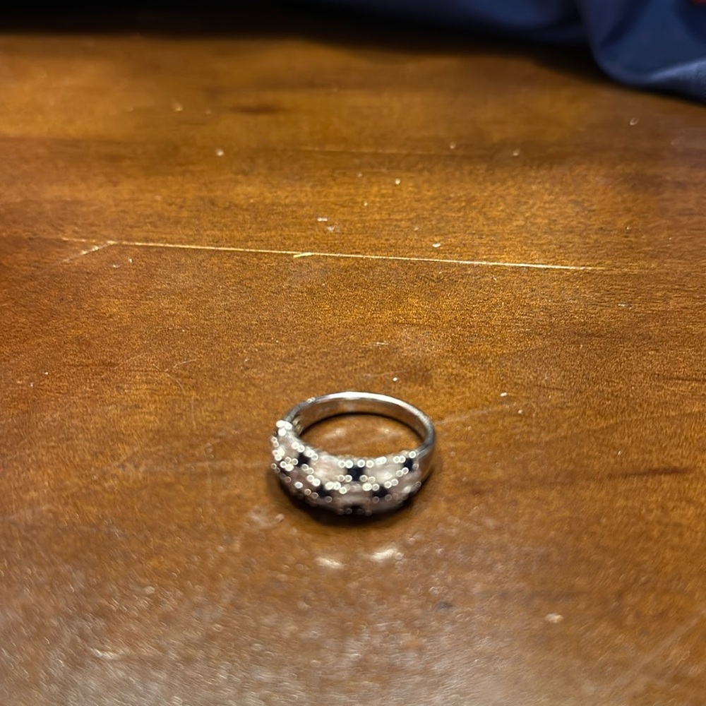 Gorgeous women’s silver with clear and blue cz’s